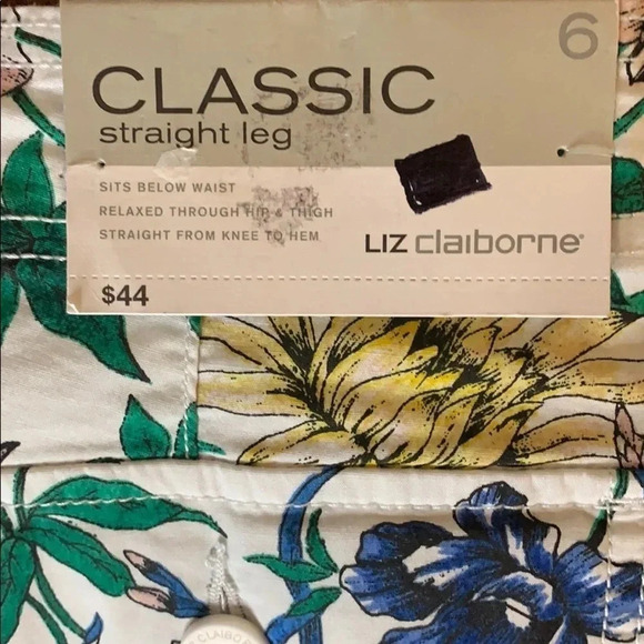 Liz Claiborne Floral Classic Straight Leg Pants - Picture 3 of 10